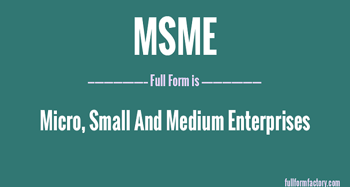 How to Say MSME Full Form in English